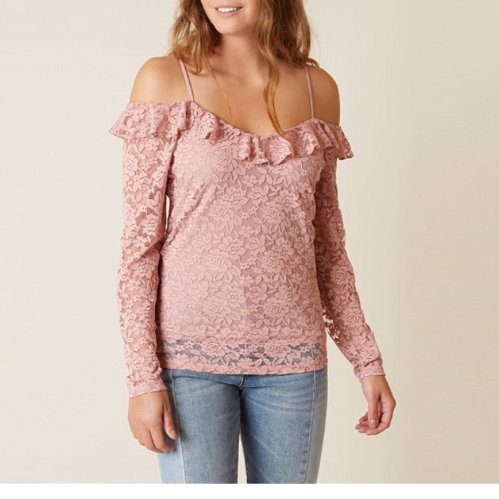 BKE boutique lace top with off shoulders. NWT.